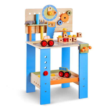Kids Wooden Workbench Toy Set, 62-Piece, Age 3+