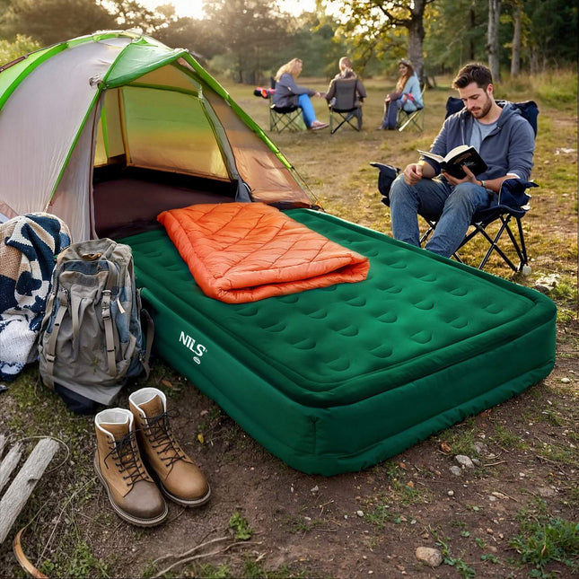 King Size Double Mattress with Electric Pump, Green