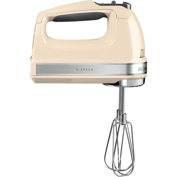 KitchenAid Digital Hand Mixer 85W with Turbo Beaters, Almond Cream, Dough Hooks