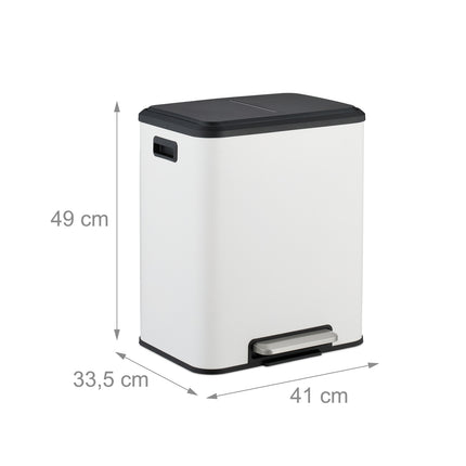 Kitchen Bin, Dual Compartment, 15L Waste Separator