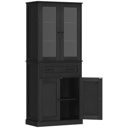 Kitchen Cabinet, Black Acrylic Front, 76 x 40 x 182.5 cm