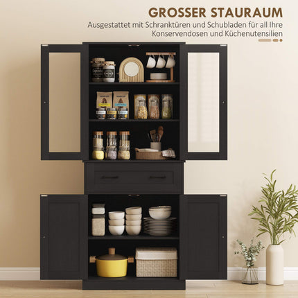 Kitchen Cabinet, Black Acrylic Front, 76 x 40 x 182.5 cm