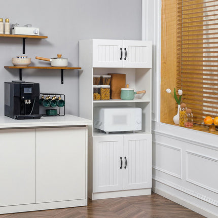 High kitchen buffet cabinet, adjustable shelves, microwave