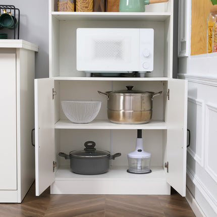 High kitchen buffet cabinet, adjustable shelves, microwave
