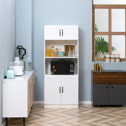 High kitchen buffet cabinet, adjustable shelves, microwave