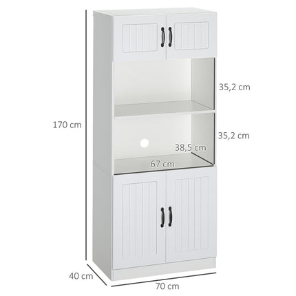 High kitchen buffet cabinet, adjustable shelves, microwave