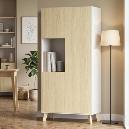Kitchen Cabinet with Adjustable Shelves, 170 cm, Natural Wood
