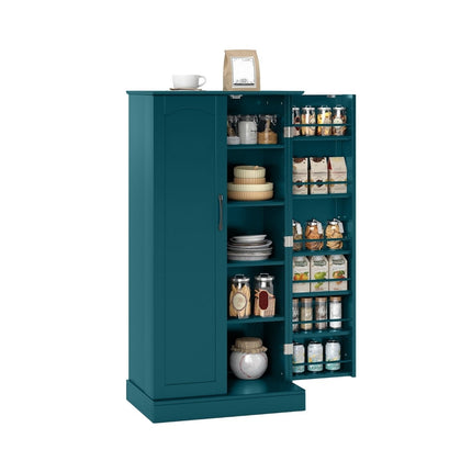 Kitchen Cabinet with Adjustable Shelves, Green, 2 Doors