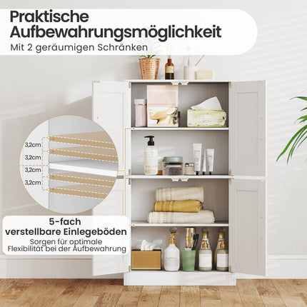 Kitchen Cabinet with Adjustable Shelves – White, 4 Doors