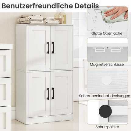 Kitchen Cabinet with Adjustable Shelves – White, 4 Doors