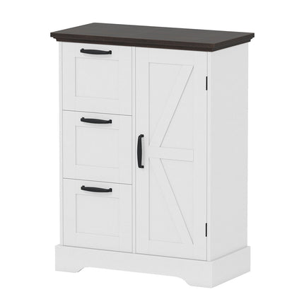 Kitchen Cabinet with Doors & 3 Drawers – White MDF