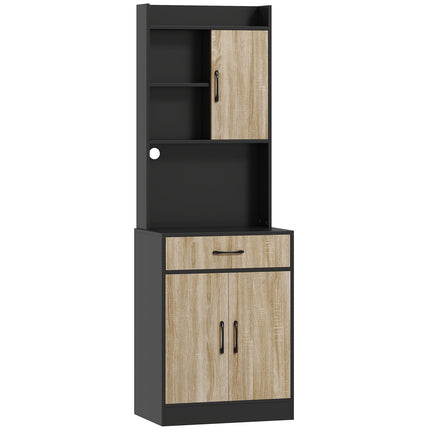 Kitchen Cabinet with Workspace, Cable Hole, Drawer, 3 Shelves