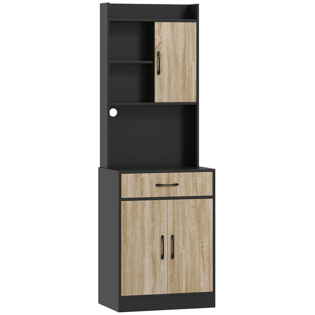 Kitchen Cabinet with Workspace, Cable Hole, Drawer, 3 Shelves