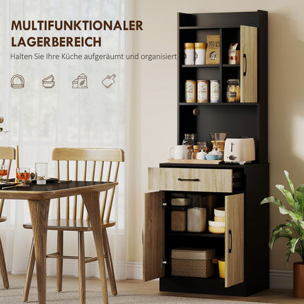 Kitchen Cabinet with Workspace, Cable Hole, Drawer, 3 Shelves