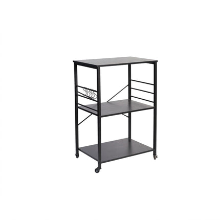Kitchen Cart, 3-Tier Rolling Trolley With S-Hooks