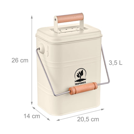 Kitchen Compost Bin 3.5L – Odour-Proof with Filters
