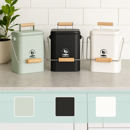 Kitchen Compost Bin, 3.5L Odour-Proof with Filters