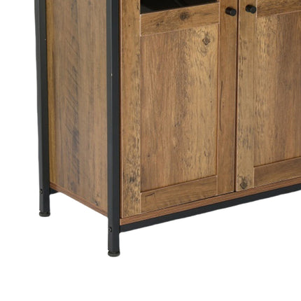 Kitchen Cupboard with Adjustable Shelves and Glass Doors