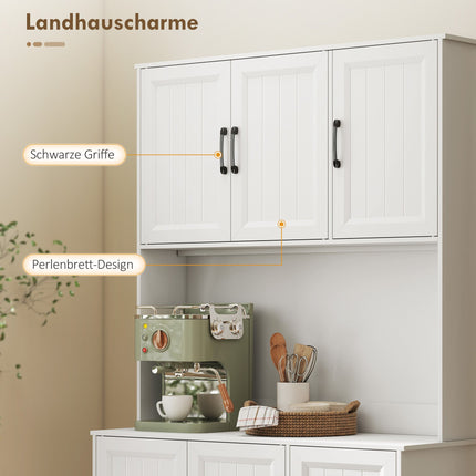 Kitchen Pantry Cabinet, 180.5 cm, Adjustable Shelves, MDF, White