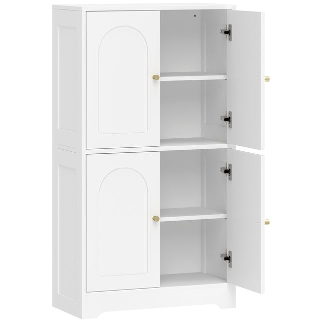 Kitchen Pantry Cabinet with Adjustable Shelves, White, 60x30x110 cm