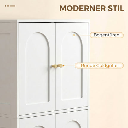 Kitchen Pantry Cabinet with Adjustable Shelves, White, 60x30x110 cm