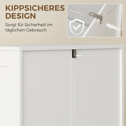 Kitchen Pantry Cabinet with Adjustable Shelves, White, 60x30x110 cm