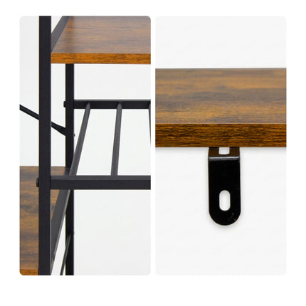 Kitchen Rack with 7 Shelves & 8 Hooks – Black Industrial