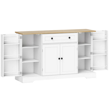 Keukendressoir met 4 deuren en lade, 138 cm, wit