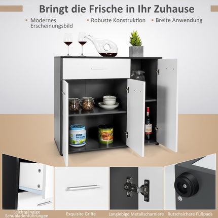 Kitchen Sideboard with Drawer, Adjustable Shelf, 88x40x80 cm