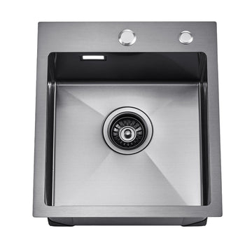 Kitchen Sink 40x45cm, Top-Mount 304 Stainless Steel, Black