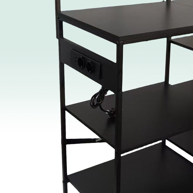 Kitchen Storage Shelf with Power Outlets and Hooks