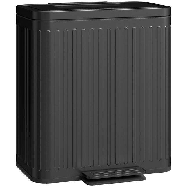 Keukenafvalbak, 40 liter, dubbel compartiment, pedaalbediening