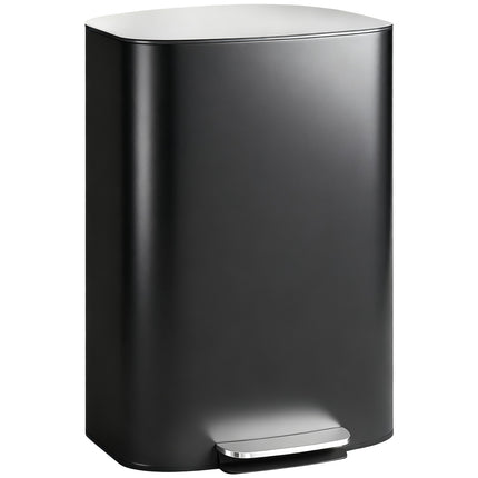 Kitchen Trash Can 50L, Pedal, Soft-Close, Black