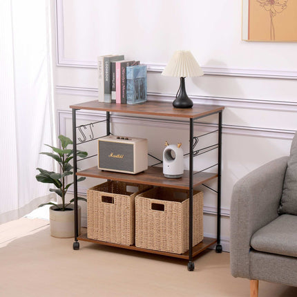 Kitchen Trolley with 3 Shelves and Wheels