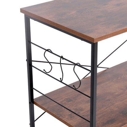 Kitchen Trolley with 3 Shelves and Wheels