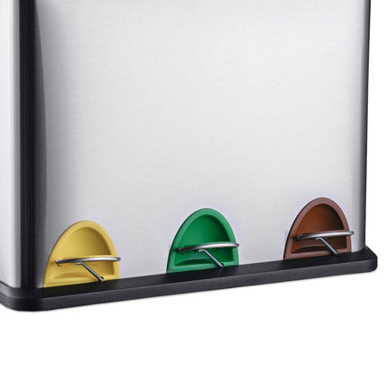 Kitchen Waste Bin, 3 Compartments, 8L Each