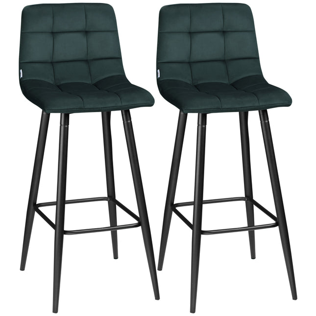 Velvet bar stool Set of 2, non-slip, modern design