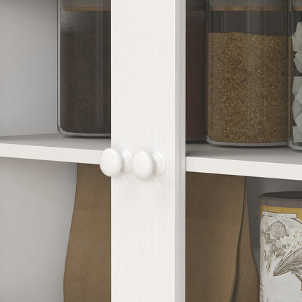 White kitchen buffet cabinet - multifunctional storage, 100x40x180 cm