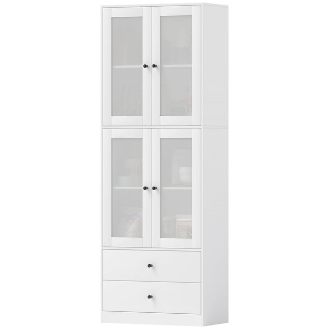 White tall kitchen cabinet, adjustable shelves, drawer