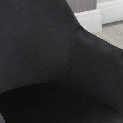 Ergonomic black kitchen chairs Set of 2, wood & polyester