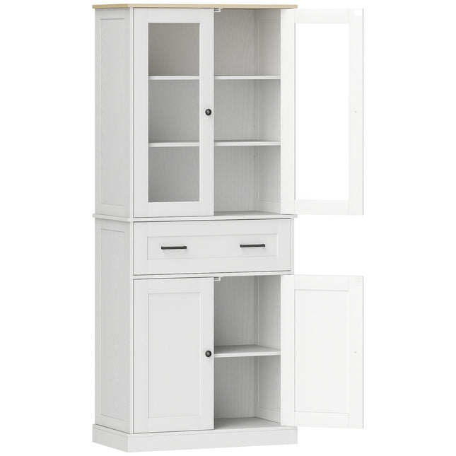 Tall kitchen cabinet, adjustable shelves, cream white