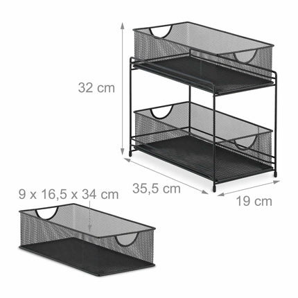 Kitchen organization with 2 pull-out baskets