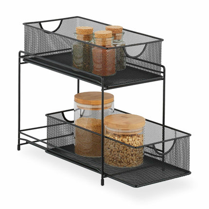Kitchen organization with 2 pull-out baskets
