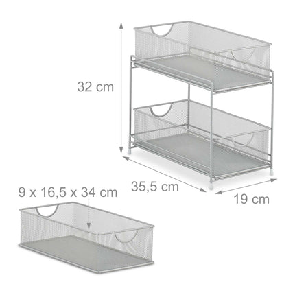 Kitchen organization with 2 pull-out baskets
