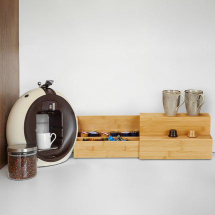 Kitchen organization with pull-out compartment