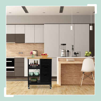 Kitchen trolley with work surface