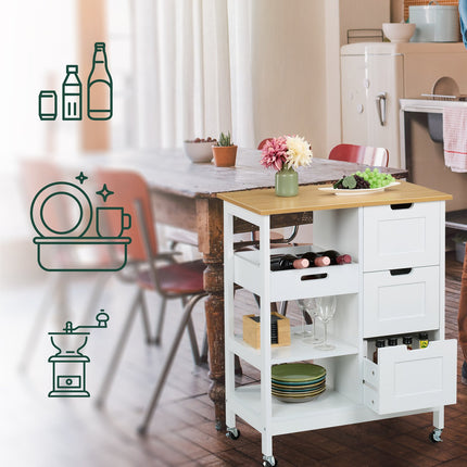 Kitchen trolley with work surface