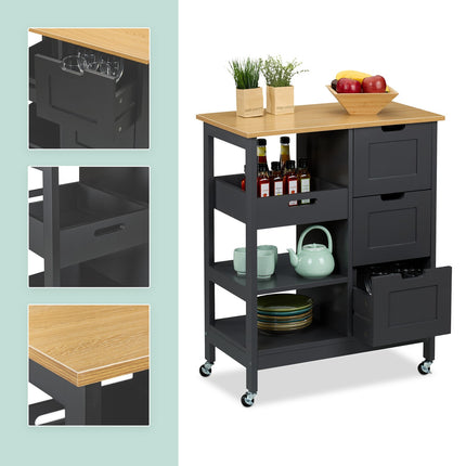 Kitchen trolley with work surface