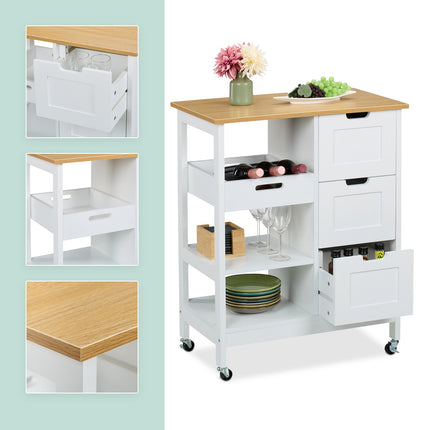 Kitchen trolley with work surface