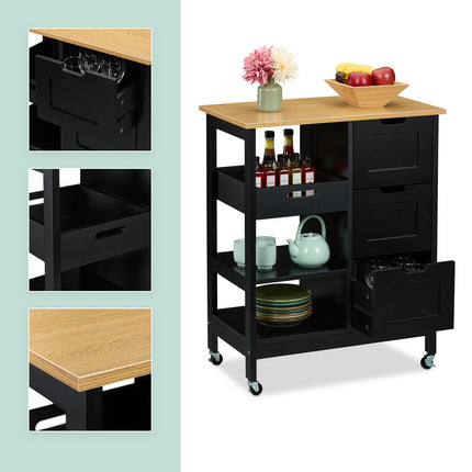 Kitchen trolley with work surface